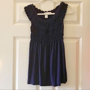 Babydoll blouse with ruffle accents